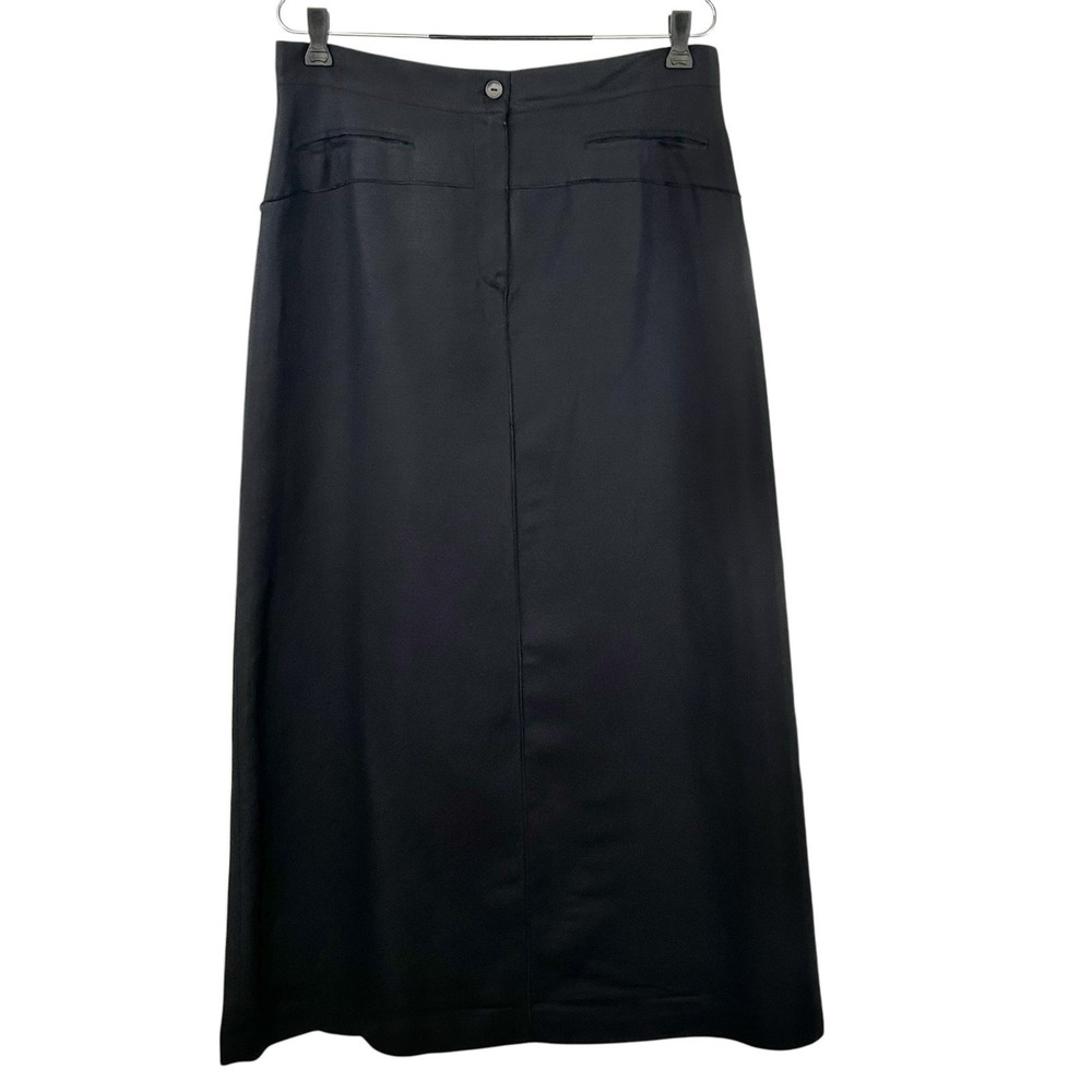HARVE BENARD Linen Blend Black Long MAXI SKIRT 12 Witchy Boho Artsy Goth Modest